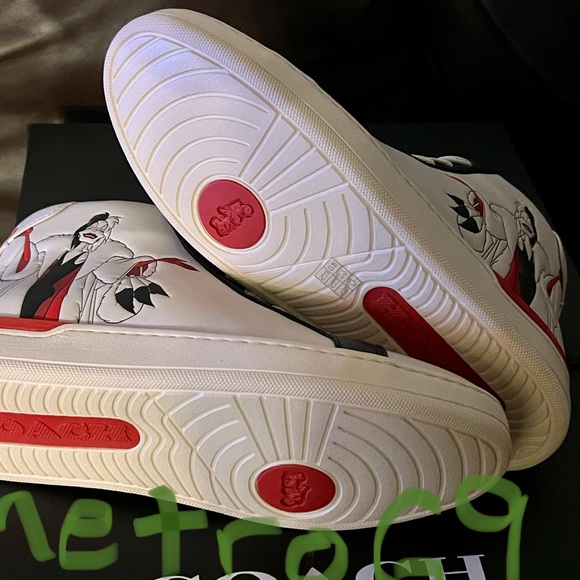 NIB - COACH x Disney Clip High Top Sneaker With Cruella Motif CD248 - Size 9.5. - Picture 5 of 9
